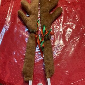 Brown Reindeer Antlers with Bells